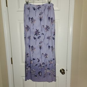 Purple floral long skirt